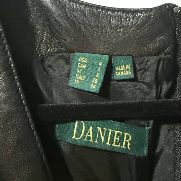 Vtg 90s Danier Black Leather Corset Tank Top – Size 2 – Made in Canada – Western - Picture 6 of 6